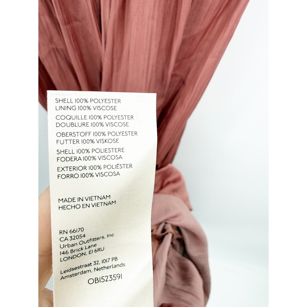 Anthropologie Somerset Maxi Dress Dusty Rose Pink Smocked Tiered Plisse XL NEW - Picture 11 of 13
